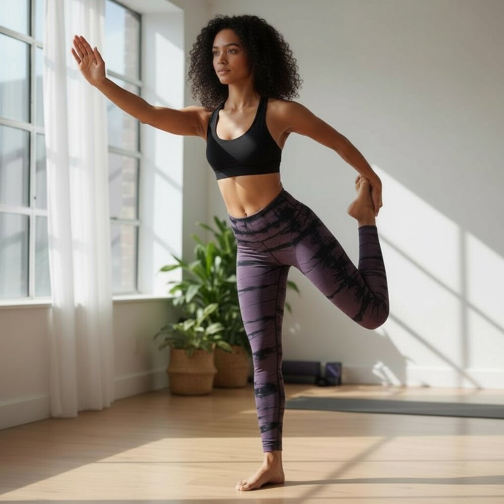 Zella Purple Tie-Dye Seamless High-Waisted Ankle Leggings Size XS